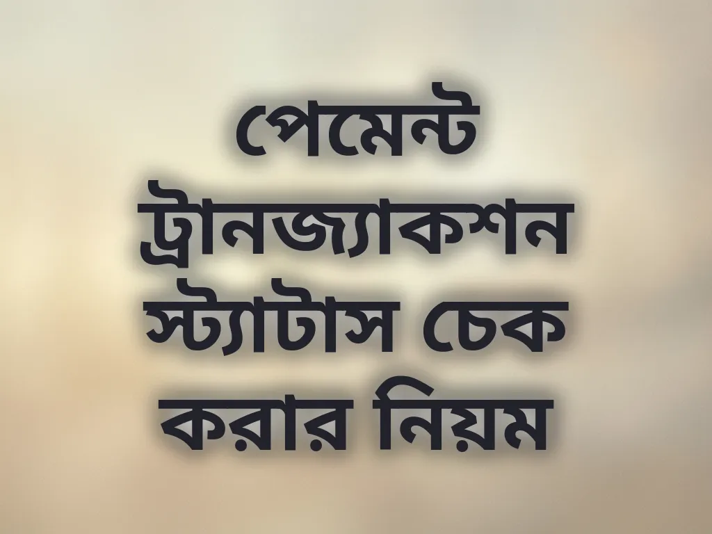 পেমেন্ট ট্রানজ্যাকশন স্ট্যাটাস চেক করার নিয়ম